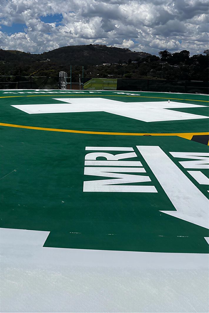 Helipad markings up close